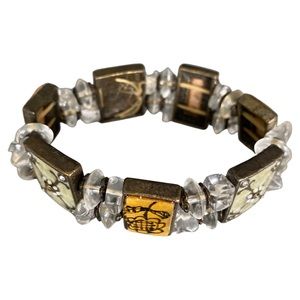 Subtle Tones Enamel and Metal Bracelet